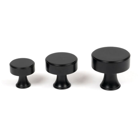 From The Anvil - Matt Black Scully Cabinet Knob - 32mm | Sku. 50555 | Trade Door Handles.