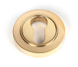 From The Anvil - Polished Brass Round Euro Escutcheon (Plain) | Sku. 50592 | Trade Door Handles.