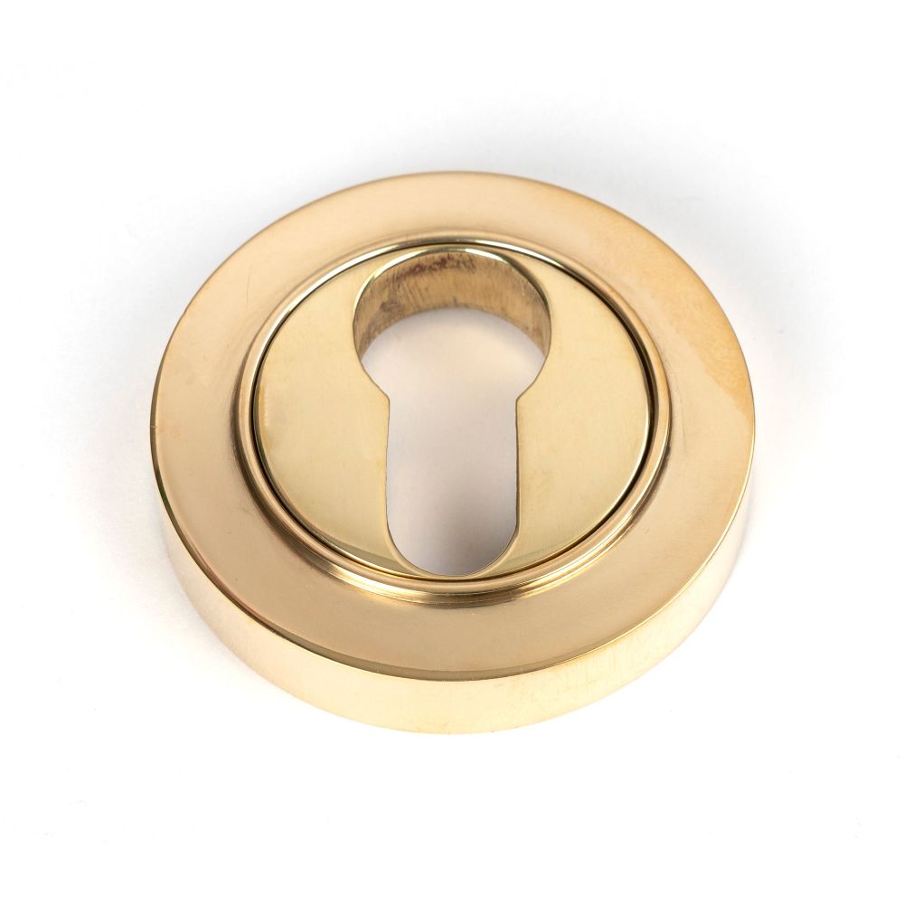 From The Anvil - Polished Brass Round Euro Escutcheon (Plain) | Sku. 50592 | Trade Door Handles.