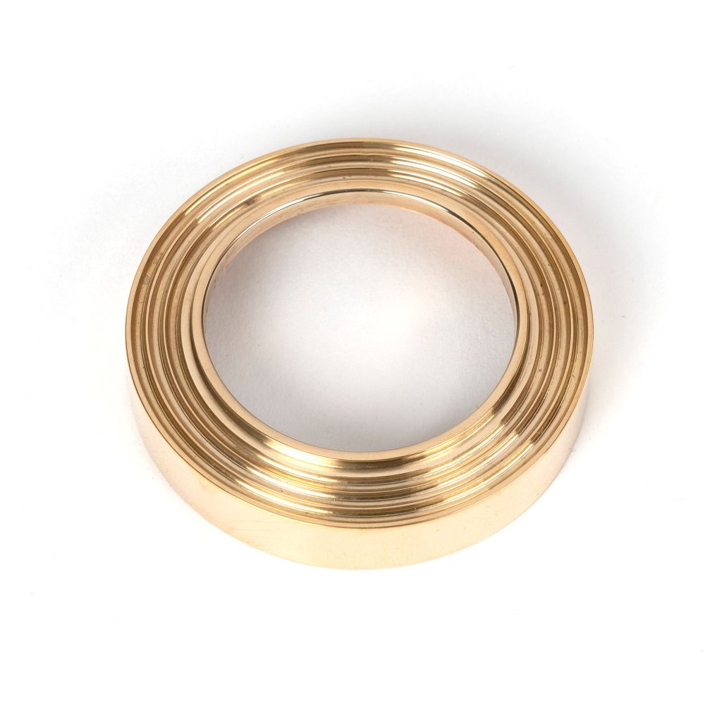 From The Anvil - Polished Brass Round Euro Escutcheon (Beehive) | Sku. 50594 | Trade Door Handles.
