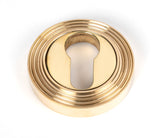 From The Anvil - Polished Brass Round Euro Escutcheon (Beehive) | Sku. 50594 | Trade Door Handles.