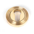 From The Anvil - Polished Brass Round Euro Escutcheon (Beehive) | Sku. 50594 | Trade Door Handles.