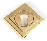 From The Anvil - Polished Brass Round Euro Escutcheon (Square) | Sku. 50595 | Trade Door Handles.