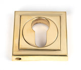 From The Anvil - Polished Brass Round Euro Escutcheon (Square) | Sku. 50595 | Trade Door Handles.
