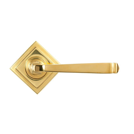 From The Anvil - Polished Brass Avon Round Lever on Rose Set (Square) - Unsprung | Sku. 50603 | Trade Door Handles.