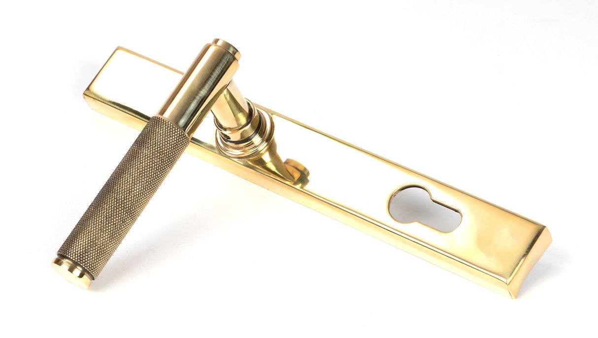 From The Anvil - Polished Brass Brompton Slimline Lever Espag. Lock Set | Sku. 50604 | Trade Door Handles.