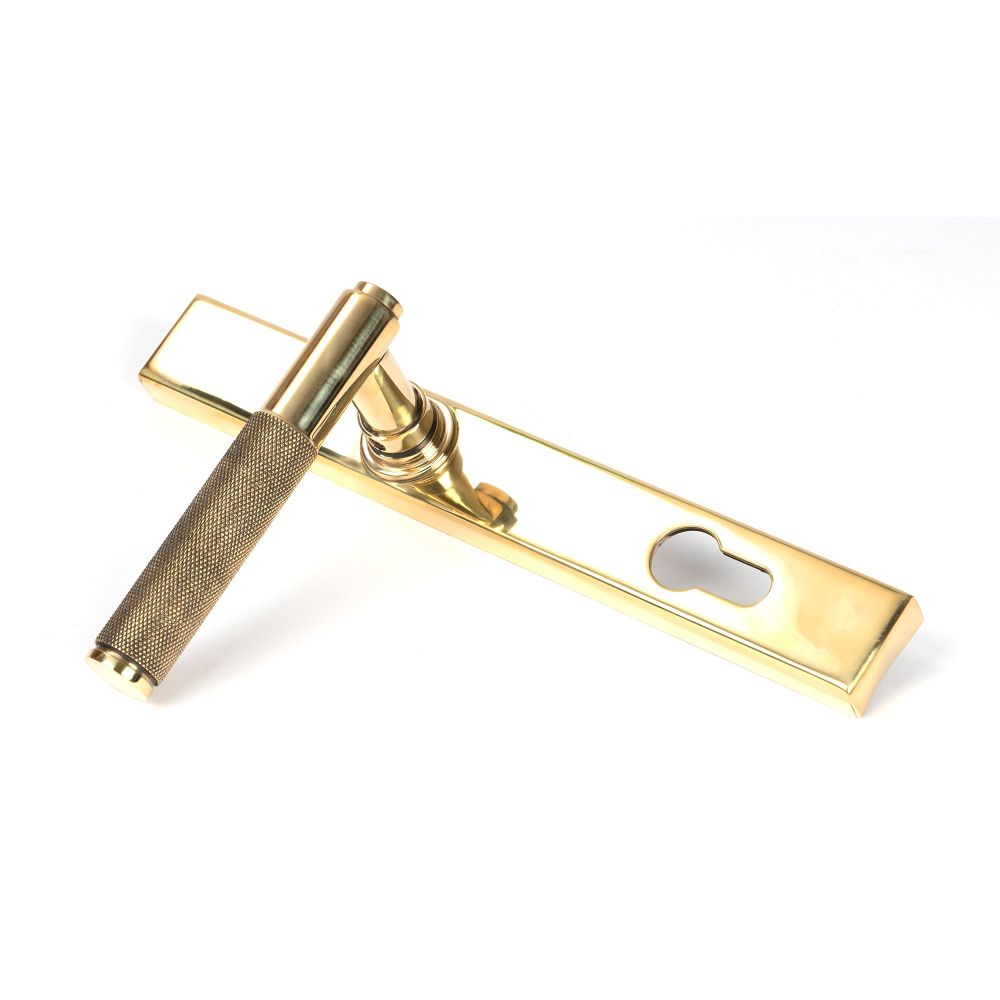 From The Anvil - Polished Brass Brompton Slimline Lever Espag. Lock Set | Sku. 50604 | Trade Door Handles.