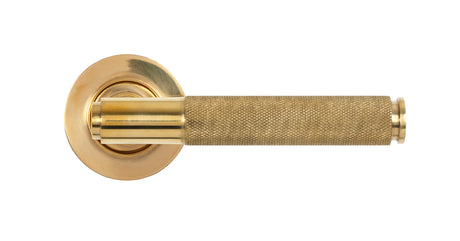From The Anvil - Polished Brass Brompton Lever on Rose Set (Plain) - Unsprung | Sku. 50606 | Trade Door Handles.