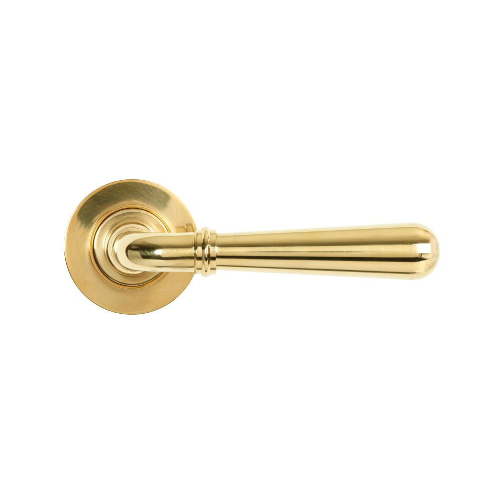 From The Anvil - Polished Brass Newbury Lever on Rose Set (Plain) | Sku. 50618 | Trade Door Handles.