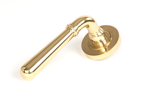 From The Anvil - Polished Brass Newbury Lever on Rose Set (Plain) - Unsprung | Sku. 50619 | Trade Door Handles.
