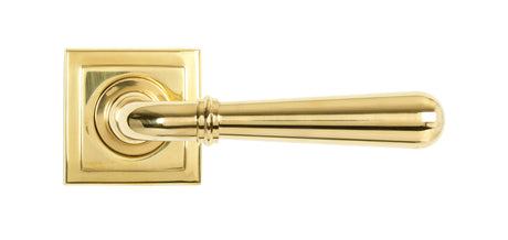 From The Anvil - Polished Brass Newbury Lever on Rose Set (Square) | Sku. 50624 | Trade Door Handles.