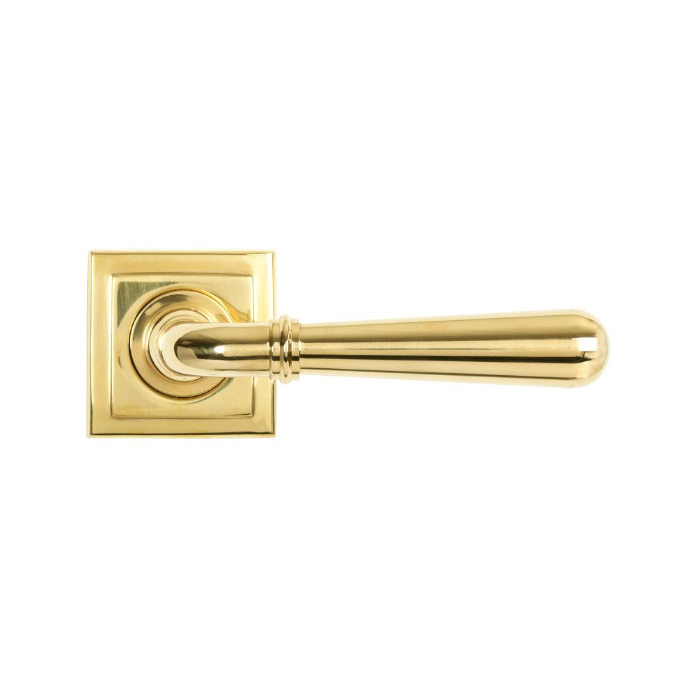 From The Anvil - Polished Brass Newbury Lever on Rose Set (Square) | Sku. 50624 | Trade Door Handles.