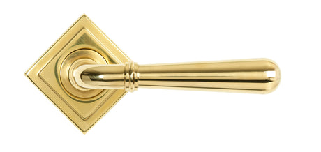 From The Anvil - Polished Brass Newbury Lever on Rose Set (Square) | Sku. 50624 | Trade Door Handles.