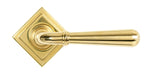 From The Anvil - Polished Brass Newbury Lever on Rose Set (Square) - Unsprung | Sku. 50625 | Trade Door Handles.