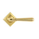 From The Anvil - Polished Brass Newbury Lever on Rose Set (Square) - Unsprung | Sku. 50625 | Trade Door Handles.