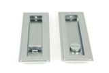 From The Anvil - Satin Chrome 175mm Art Deco Rectangular Pull - Privacy Set | Sku. 50640 | Trade Door Handles.