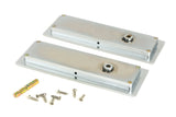 From The Anvil - Satin Chrome 175mm Art Deco Rectangular Pull - Privacy Set | Sku. 50640 | Trade Door Handles.