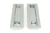 From The Anvil - Satin Chrome 250mm Art Deco Rectangular Pull - Privacy Set | Sku. 50641 | Trade Door Handles.