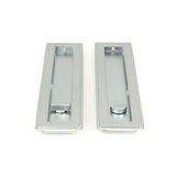 From The Anvil - Satin Chrome 250mm Art Deco Rectangular Pull - Privacy Set | Sku. 50641 | Trade Door Handles.