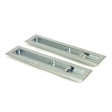 From The Anvil - Satin Chrome 250mm Art Deco Rectangular Pull - Privacy Set | Sku. 50641 | Trade Door Handles.
