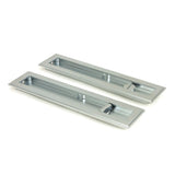 From The Anvil - Satin Chrome 250mm Art Deco Rectangular Pull - Privacy Set | Sku. 50641 | Trade Door Handles.