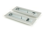 From The Anvil - Satin Chrome 175mm Plain Rectangular Pull - Privacy Set | Sku. 50642 | Trade Door Handles.