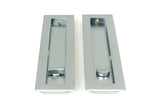 From The Anvil - Satin Chrome 250mm Plain Rectangular Pull - Privacy Set | Sku. 50643 | Trade Door Handles.