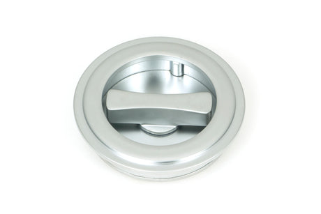 From The Anvil - Satin Chrome 60mm Art Deco Round Pull - Privacy Set | Sku. 50648 | Trade Door Handles.