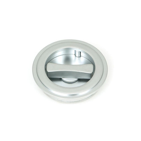 From The Anvil - Satin Chrome 60mm Art Deco Round Pull - Privacy Set | Sku. 50648 | Trade Door Handles.