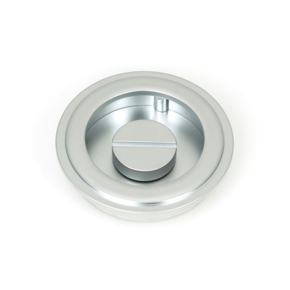 From The Anvil - Satin Chrome 60mm Art Deco Round Pull - Privacy Set | Sku. 50648 | Trade Door Handles.