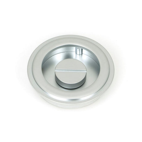 From The Anvil - Satin Chrome 60mm Art Deco Round Pull - Privacy Set | Sku. 50648 | Trade Door Handles.