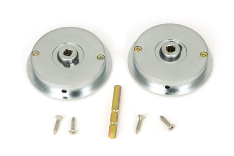 From The Anvil - Satin Chrome 60mm Art Deco Round Pull - Privacy Set | Sku. 50648 | Trade Door Handles.