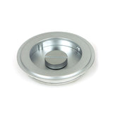 From The Anvil - Satin Chrome 75mm Art Deco Round Pull - Privacy Set | Sku. 50649 | Trade Door Handles.