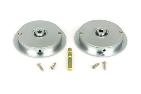 From The Anvil - Satin Chrome 75mm Art Deco Round Pull - Privacy Set | Sku. 50649 | Trade Door Handles.