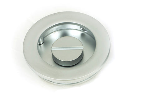 From The Anvil - Satin Chrome 60mm Plain Round Pull - Privacy Set | Sku. 50650 | Trade Door Handles.