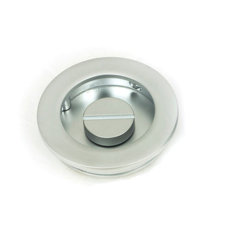 From The Anvil - Satin Chrome 60mm Plain Round Pull - Privacy Set | Sku. 50650 | Trade Door Handles.