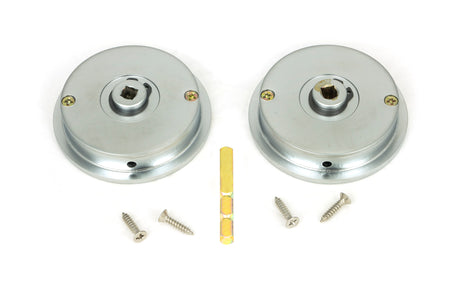 From The Anvil - Satin Chrome 60mm Plain Round Pull - Privacy Set | Sku. 50650 | Trade Door Handles.