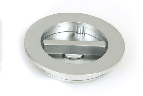 From The Anvil - Satin Chrome 75mm Plain Round Pull - Privacy Set | Sku. 50651 | Trade Door Handles.