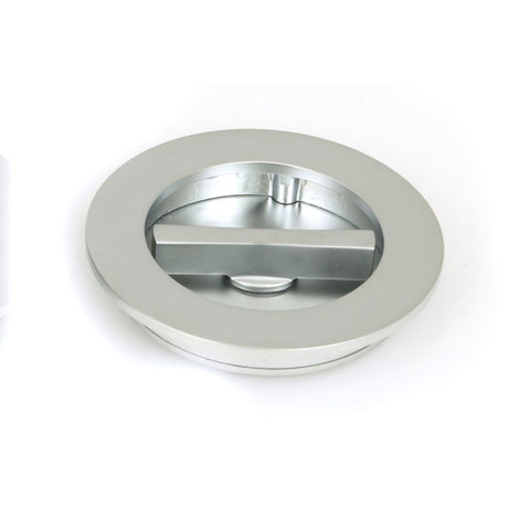 From The Anvil - Satin Chrome 75mm Plain Round Pull - Privacy Set | Sku. 50651 | Trade Door Handles.