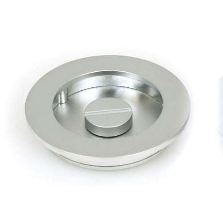 From The Anvil - Satin Chrome 75mm Plain Round Pull - Privacy Set | Sku. 50651 | Trade Door Handles.