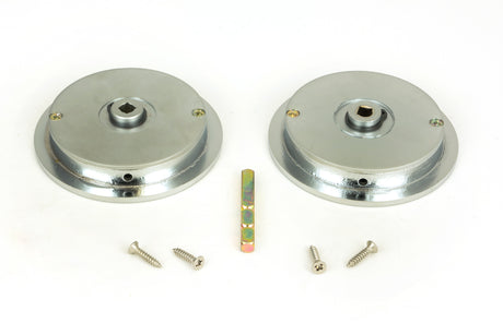 From The Anvil - Satin Chrome 75mm Plain Round Pull - Privacy Set | Sku. 50651 | Trade Door Handles.