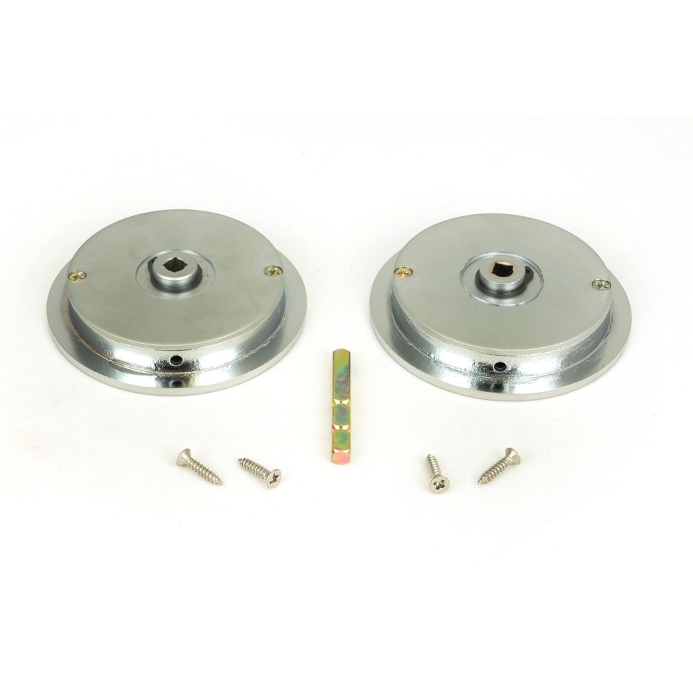 From The Anvil - Satin Chrome 75mm Plain Round Pull - Privacy Set | Sku. 50651 | Trade Door Handles.