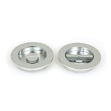 From The Anvil - Satin Chrome 75mm Plain Round Pull - Privacy Set | Sku. 50651 | Trade Door Handles.