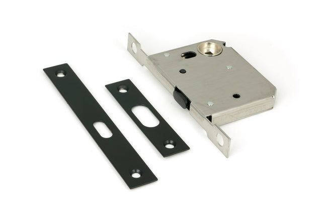 From The Anvil - Matt Black 50mm Sliding Door Lock | Sku. 50665 | Trade Door Handles.
