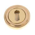 From The Anvil - Polished Brass Round Escutcheon (Art Deco) | Sku. 50747 | Trade Door Handles.
