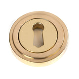 From The Anvil - Polished Brass Round Escutcheon (Art Deco) | Sku. 50747 | Trade Door Handles.