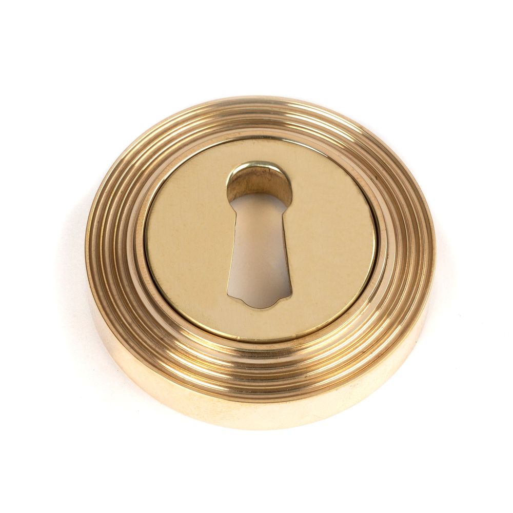 From The Anvil - Polished Brass Round Escutcheon (Beehive) | Sku. 50748 | Trade Door Handles.