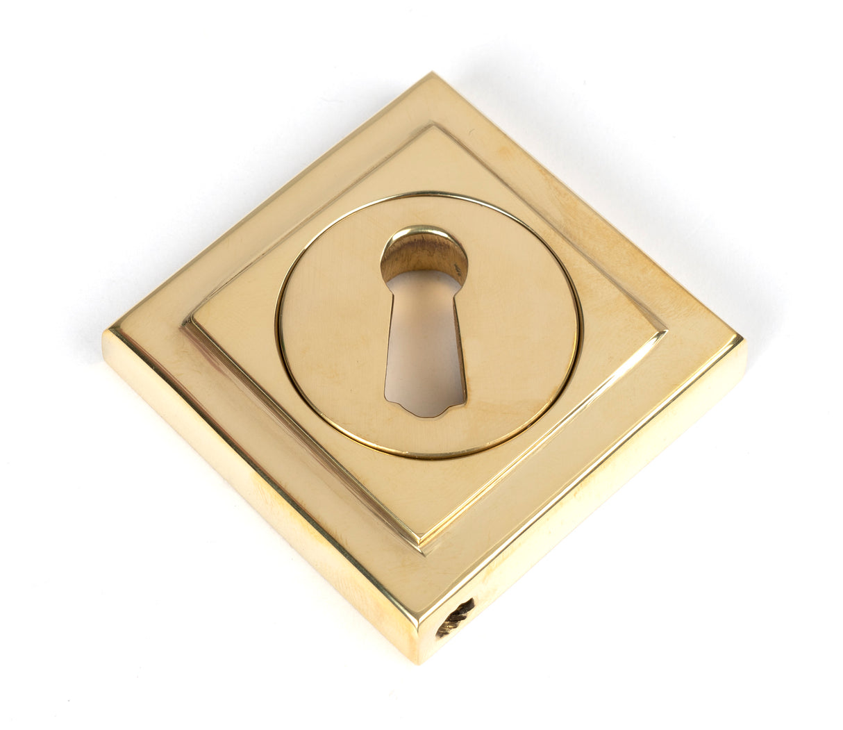 From The Anvil - Polished Brass Round Escutcheon (Square) | Sku. 50749 | Trade Door Handles.