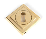 From The Anvil - Polished Brass Round Escutcheon (Square) | Sku. 50749 | Trade Door Handles.