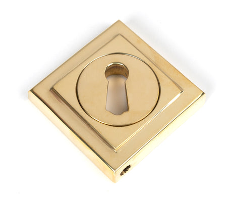 From The Anvil - Polished Brass Round Escutcheon (Square) | Sku. 50749 | Trade Door Handles.